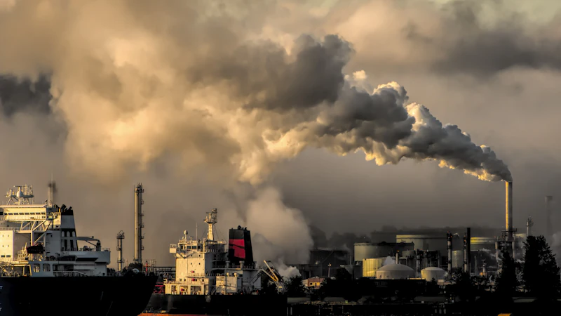 Industrial emissions representing AI's carbon footprint